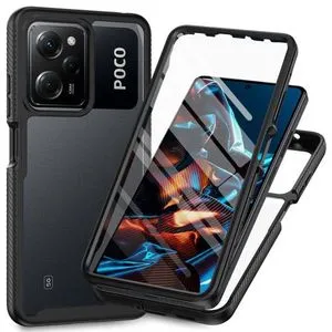 حافظة هاتف Xiaomi Poco X5 Pro، ممتص للصدمات [واقي شاشة مدمج] غطاء حماية كامل الجسم بزاوية 360 درجة لهاتف Xiaomi Poco X5 Pro