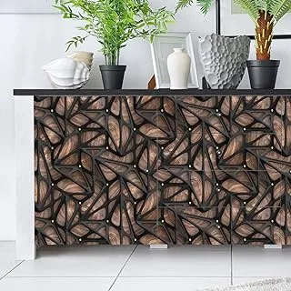 Decorative furniture sticker - Wood design black (4pieces 20x100cm per piece)