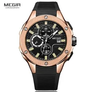 Megir Mens Watches Sport Quartz Watch Male Clock 2053