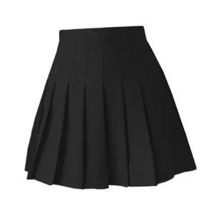 Fashion Women Pleated Skirt High Waist Mini Tennis Skater Skirt Black