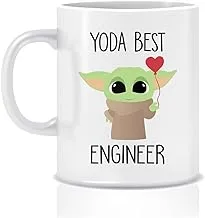 RedNuur Yoda Best Engineer - كوب مهندس - أفضل هدية مهندس على الإطلاق - هدية مضحكة للمهندس - عيد ميلاد المهندس - أفضل مهندس في العالم