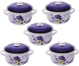 Avsar 3609 Juliet Enamel Cookware Set 5-Pieces, Mauve