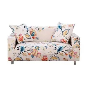 Stretch Sofa Cover Printed Couch Covers Slipcovers for Couches Sofas Protector with Two Pillowcase-for 2-Seater Sofa