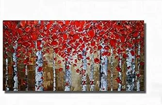 Hand Painted Red Leaves Wall Art Oil Painting Without Frame 100x70 cm