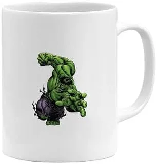 RYN PRINTED DESIGN Action of Hulk Avengers Printed Coffee Mug White/Green/Purple 11ounce