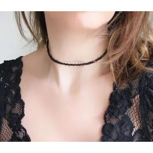 Fashion Choker Beads Necklace Black