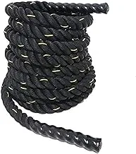 Ufit Strength & Core Training Battle Rope, 9 M × 3.8 CM - Black & Yellow