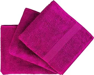 Signoola Face towel Set Of 3 Pcs 60 x 40 cm Pink Scot Solid, 100% cotton.