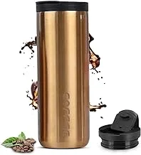 hanso Coffee Cup Stainless Steel Vacuum Mug Keeps Drinks Hot & Cold thermal coffee mug double wall BPA-Free Slip-Proof and Leak-Proof (Gold 500ML)