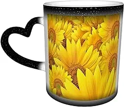 Travel Mug Insulated Coffee Mug Yellow Suower Magic Heat Sensitive Color Changing Mug in The Sky Coffee Mugs Personalized Gifts for Family Lovers Friends