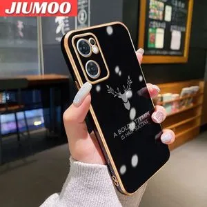 JIUMOO OPPO Reno 7 5G غطاء خلفي بنمط الغزلان