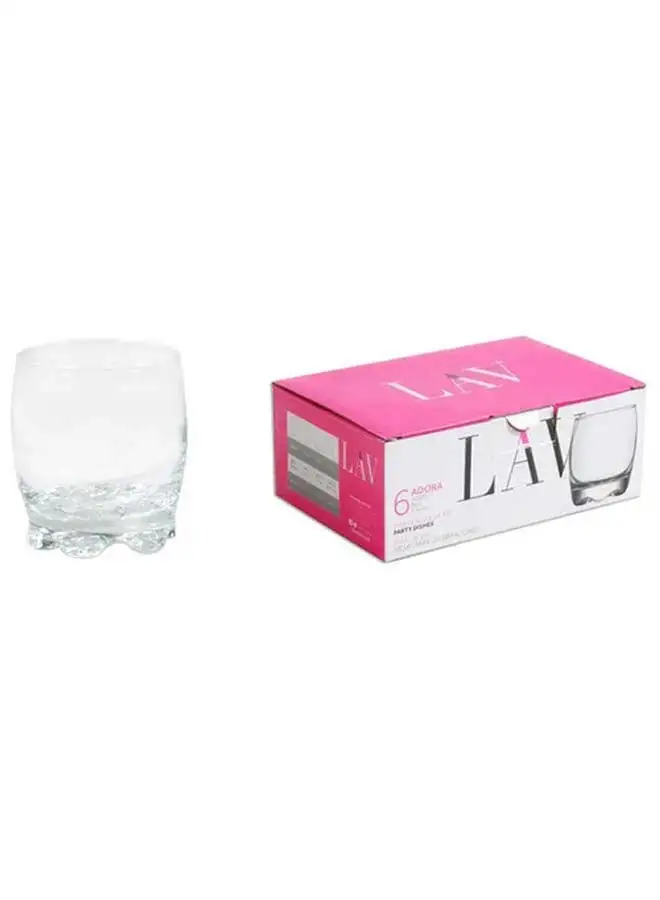 LAV 6 Piece Adora Glasses Set 80 Ml-Clear