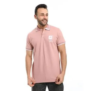 Activ Pique Side Patch Bi-Tone Polo Shirt - Nude Pink