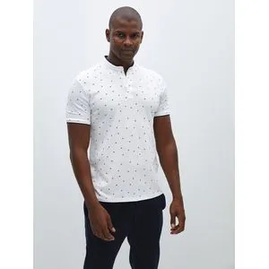 LC Waikiki Grandad Collar Short Sleeve Patterned Men's T-Shirt