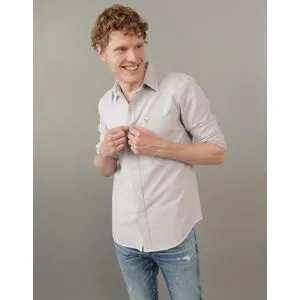 American Eagle Slim Fit Flex Oxford Button-Up Shirt.