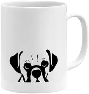 RYN PRINTED DESIGN Pug Dog Pet Coffee Mug White 11x14centimeter