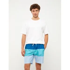 LC Waikiki Men's Knee-Length Color-Blocked Swim Shorts