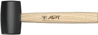 APT AH522004-16 Rubber Mallet with Ash Wooden Handle, 60 mm Size, Black