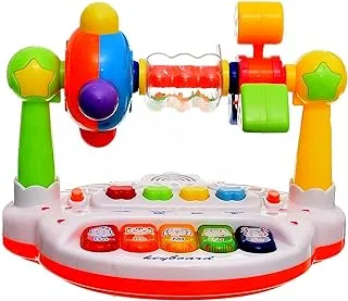 Plastic Intelligent Music Piano With Rotational Sound And Rotate Beads For Kids - Multi Color