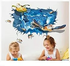 3D Turtle Group Theme PVC Waterproof Removable Wall Sticker