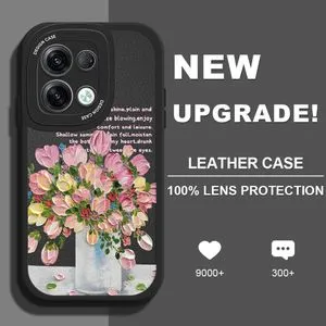 OPPO Reno8 Pro 5G Case PU Leather Cartoon Flowers Soft Cover