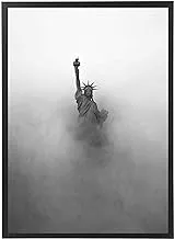 with wooden frame it can be held in the wall, artwork for Statue of Liberty