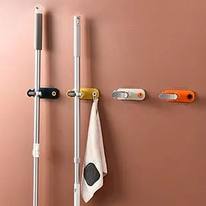 Double Face Broom And Towel Holder