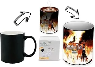 Risty Shop Attack on Titans (Style-105) Gourmet Coffee Magic Mug Superhero Jujutsu Manga Anime Lovers Capacity 350 ml, Dishwasher, Microwave Safe, Must Buy, Birthday Gift.