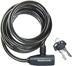 Master Lock Bike Lock Cable [Key] [1.8 m Coiling Cable] [Outdoor] 8126EURDPRO - Ideal for Bike, Electric Bike, Skateboards, Strollers, Lawnmowers and other Outdoor Equipments