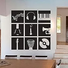 Music Wall Decals for Living Room, Home Decor, Waterproof Wall Stickers, 2724464559536