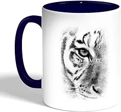 face of a tiger Printed Coffee Mug, Blue Color