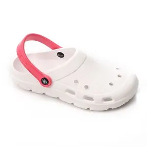 Activ White With Touch Of Peach Closed Toecap Clogs