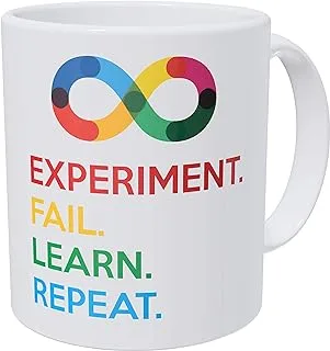 Wampumtuk Bold Science, Experiment, Fail, Learn, Repeat. Teacher. Funny Coffee Mug 11 Ounces Inspirational And Motivational