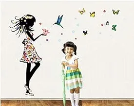 Multi Color Butterfly Princess Wallpaper Removable Wall Stickers Decals