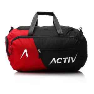 Activ Self Pattern Black & Candy Red Duffle Bag