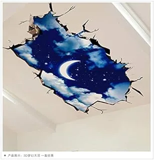 Fresh style Home Furnishing arrt decal Moon Sky 3D stereo wall sticker PVC removable painting sticker Bedroom Ceiling Sitting room TV background decorative decal