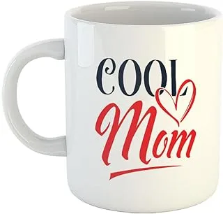 Happu - Printed Ceramic Coffee Mug, Mothers Day Gift for Mother, Cool Mom Heart, 325 ML(11Oz), 4060-WH