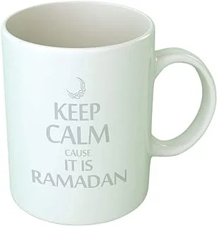 كوب بطبعة سريعة Keep Calm It's رمضان - أبيض ورمادي