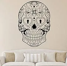 Halloween SKULL personality wall stickers living room bedroom removable waterproof pvc mural-X, 2724666405501