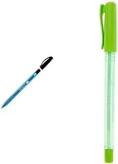 Faber-Castell 1431 Medium 1.0 mm Ball Pen, Blue + Faber-Castell-Roller Cx 2470 Green 1,0Mm