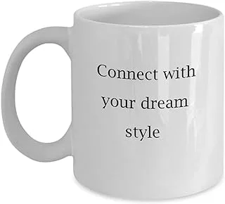 Connect With Your Dream Style 11 Oz Coffee Mug - A Barber Ceramic Cup for Barbers, White 11 oz BW55HB