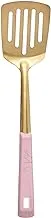 Generic Stainless Steel Large Heat Resistant Food Deflated Serving Spoon With Strong Handle Marble Design Made Of High Quality Practical For Kitchen - Gold Pink