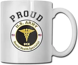 Yuanmeiju Army Mos 91X Mental Health Specialist,White Ceramic Cup,Tea Brewing Cups,Funny Birthday Gift Mug,11 Oz Coffee Mug,Unique Porcelain Cup