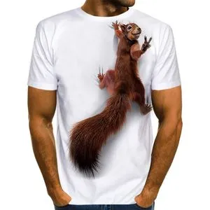 Fashion Men's Squirrel T Shirt ,3D Print Shirt Animal Graphic Tees ,Lovely Pattern Tops Men/Women Cute Puppy Face Tee Funny Pet T-shirt-S14