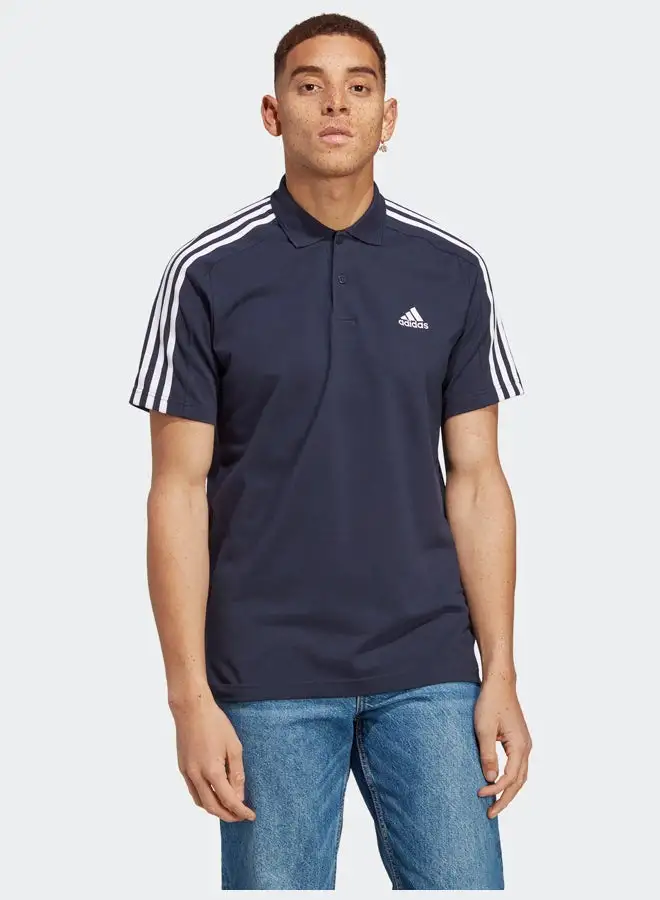 Adidas Essentials Piqué Embroidered Small Logo 3-Stripes Polo Shirt