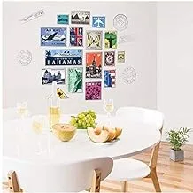 DIY Stamps Wall Stickers Brazil France &us Decals Stamps Wall Sticker For Bedroom Sofa Living Room Room Decoration & PVC Home Decor