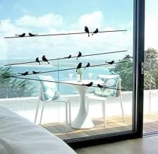 Birds Standing on The Electric Wire Wall Sticker DIY Bedroom Glass Wall Decor Removable Wall Decal Wallpaper