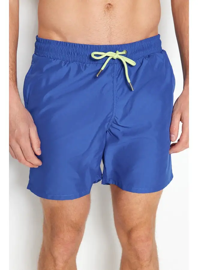 trendyol Blue Men's Basic Standard Size Sea Shorts