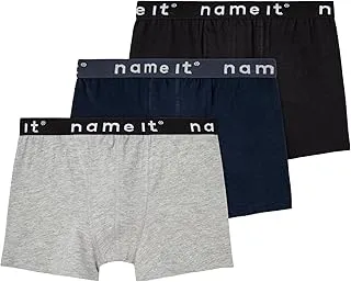 name it Boy'S Boxer Trunks Black Pack:W/Grey Mel. + Dark Sapp., 104