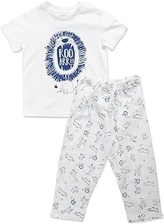 lovely land white pyjama with animal print,003,white